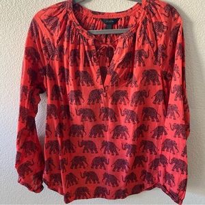 JCrew printed blouse size 8